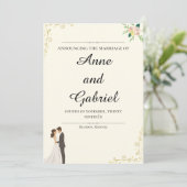 Romantic Wedding Invitation Einladung (Stehend Vorderseite)