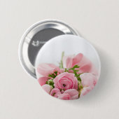 Romantic Wedding Love Soft Pink Flower Bouquet Button (Vorne & Hinten)