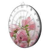 Romantic Wedding Love Soft Pink Flower Bouquet Dartscheibe (Vorderseite rechts)