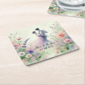 Romantic Wedding pastell Nr.1 Rechteckiger Pappuntersetzer (angewinkelt)