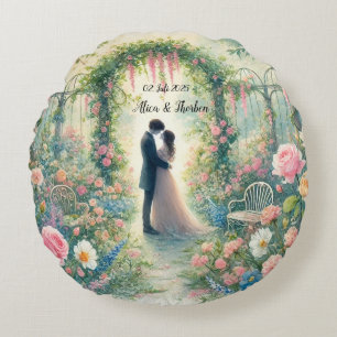 Romantic Wedding pastell Nr.3 Rundes Kissen