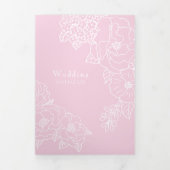 Romantic Wedding Peonies Delicate Blush Pink Dreifach Gefaltete Einladung (Cover)