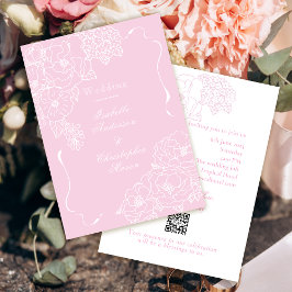 Romantic Wedding Peonies Delicate Blush Pink Einladung