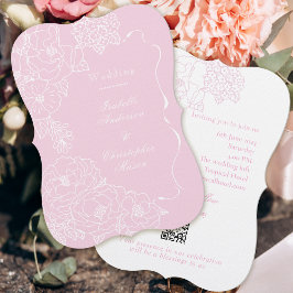 Romantic Wedding Peonies Delicate Blush Pink Einladung
