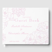Romantic Wedding Peonies Delicate Blush Pink Gästebuch (Vorderseite)
