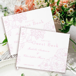 Romantic Wedding Peonies Delicate Blush Pink Gästebuch