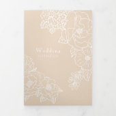 Romantic Wedding Peonies Delicate Ivory Dreifach Gefaltete Einladung (Cover)