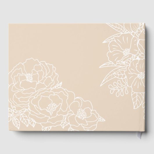 Romantic Wedding Peonies Delicate Ivory Gästebuch (Rückseite)