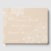 Romantic Wedding Peonies Delicate Ivory Gästebuch (Vorderseite)