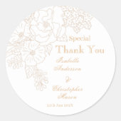 Romantic Wedding Peonies Delicate Ivory Runder Aufkleber (Vorderseite)