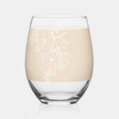 Romantic Wedding Peonies Delicate Ivory Weinglas Ohne Stiel (Links)