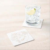 Romantic Wedding Peonies Ivory White Rechteckiger Pappuntersetzer (Vor Ort)