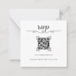 Romantic Wedding QR Code Online RSVP Cards Mitteilungskarte