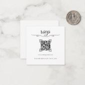 Romantic Wedding QR Code Online RSVP Cards Mitteilungskarte (Vorderseite/Rückseite Beispiel)