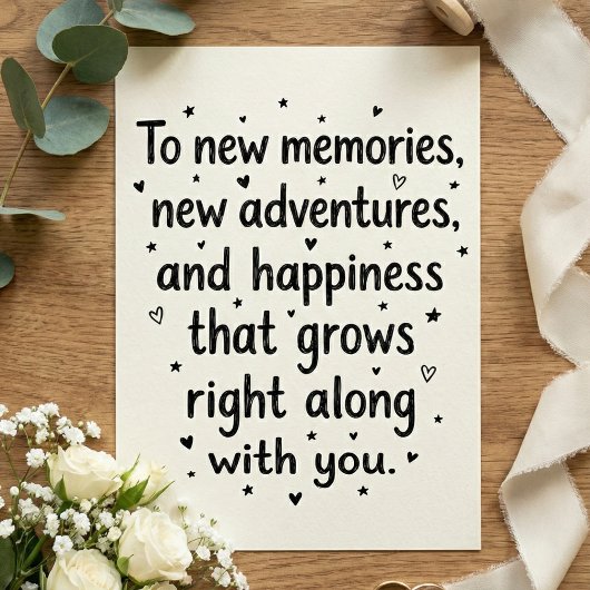 Romantic Wedding Quote Newlywed Bride Groom Karte