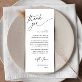 Romantic Wedding Reception Dinner Thank You Card Programm