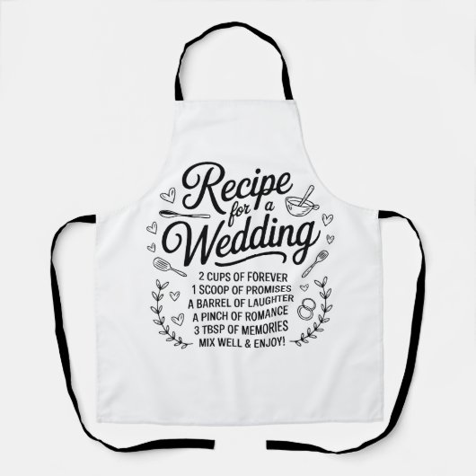 Romantic Wedding Recipe Quote Kitchen – Forever Schürze (Vorderseite)