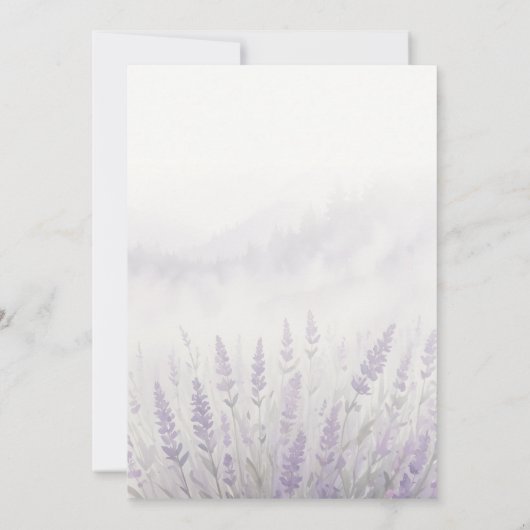 Romantic Wedding Spring Lavender Field Landscape Einladung (Rückseite)