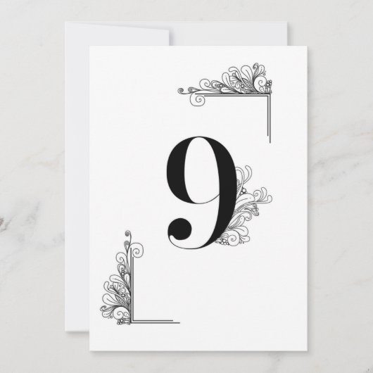Romantic Wedding table card number Einladung (Vorderseite)