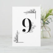 Romantic Wedding table card number Einladung (Stehend Vorderseite)