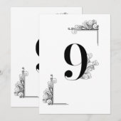 Romantic Wedding table card number Einladung (Vorne/Hinten)