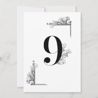 Romantic Wedding table card number Einladung