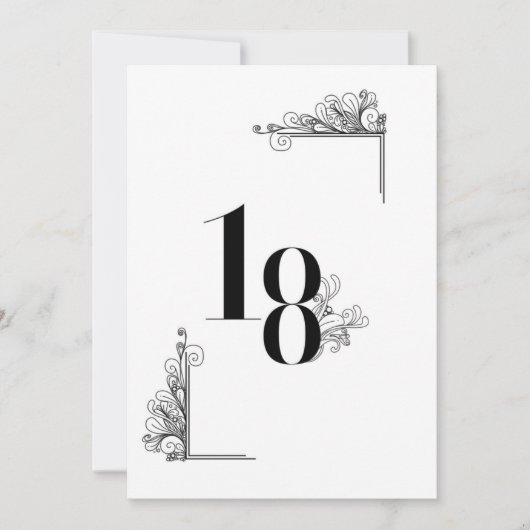 Romantic Wedding table card number Einladung (Vorderseite)