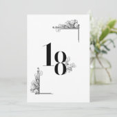 Romantic Wedding table card number Einladung (Stehend Vorderseite)