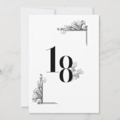 Romantic Wedding table card number Einladung (Rückseite)