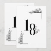Romantic Wedding table card number Einladung (Vorne/Hinten)