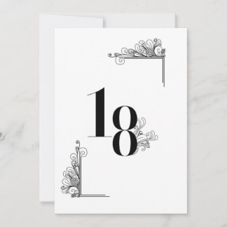 Romantic Wedding table card number Einladung