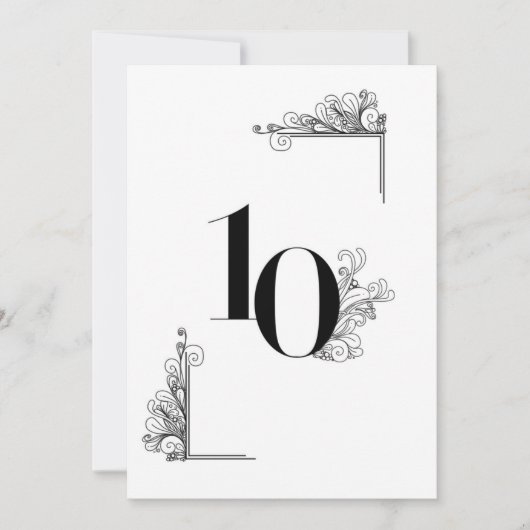 Romantic Wedding table card number Einladung (Vorderseite)
