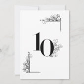 Romantic Wedding table card number Einladung (Rückseite)