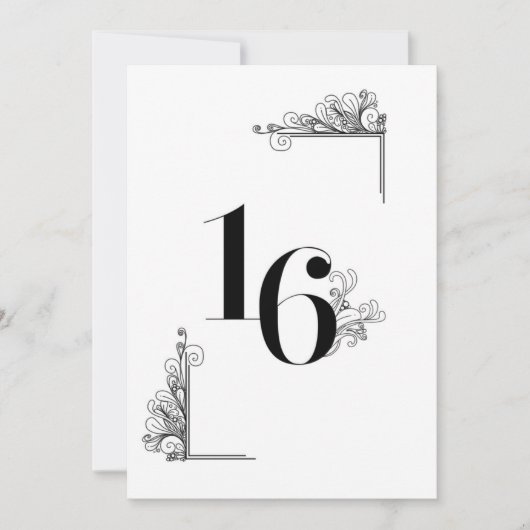 Romantic Wedding table card number Einladung (Vorderseite)