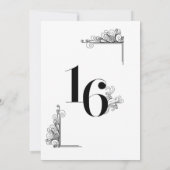 Romantic Wedding table card number Einladung (Rückseite)