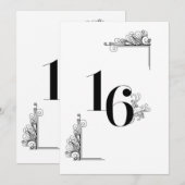 Romantic Wedding table card number Einladung (Vorne/Hinten)