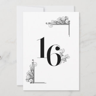 Romantic Wedding table card number Einladung