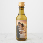 Romantic Wedding Vows Sunset Beach Weinetikett (Vorderseite)