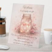 Romantic Wedding Welcome Sign – Mason Jar Sockelschild (In Situ)