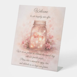 Romantic Wedding Welcome Sign – Mason Jar Sockelschild