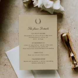 Romantic Western Ranch Wedding Details Begleitkarte