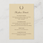 Romantic Western Ranch Wedding Details Begleitkarte (Vorderseite)