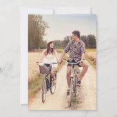 Romantic Whimsical Coquette Bow Blue Photo Save The Date (Rückseite)