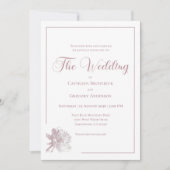 Romantic White Blush Pink Floral Wedding Einladung (Vorderseite)