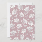Romantic White Blush Pink Floral Wedding Einladung (Rückseite)