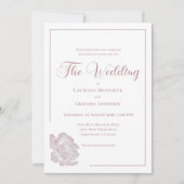 Romantic White Blush Pink Floral Wedding Einladung (Vorderseite)
