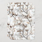 Romantic White Flowering Tree Wedding Einladung (Vorne/Hinten)