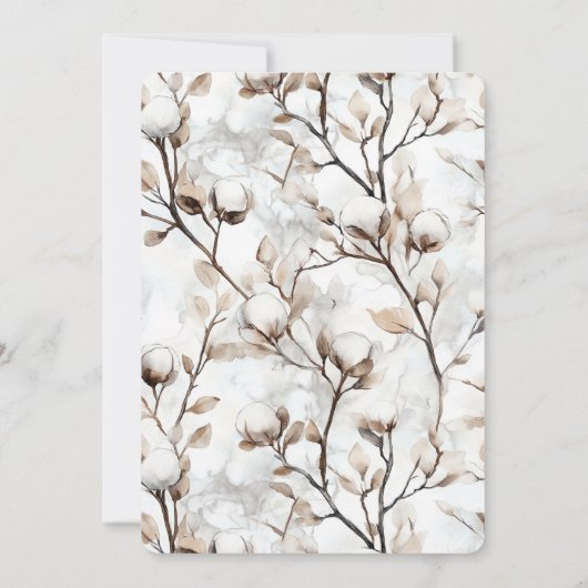 Romantic White Flowering Tree Wedding Einladung (Rückseite)