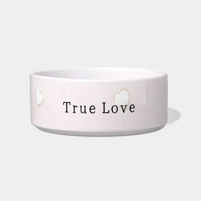 Romantic White Hearts Pink Valentine's Day Napf (Vorderseite)