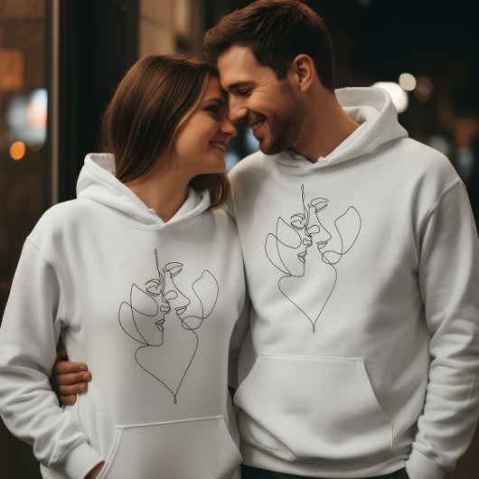 Romantic White Hoodie for Couples